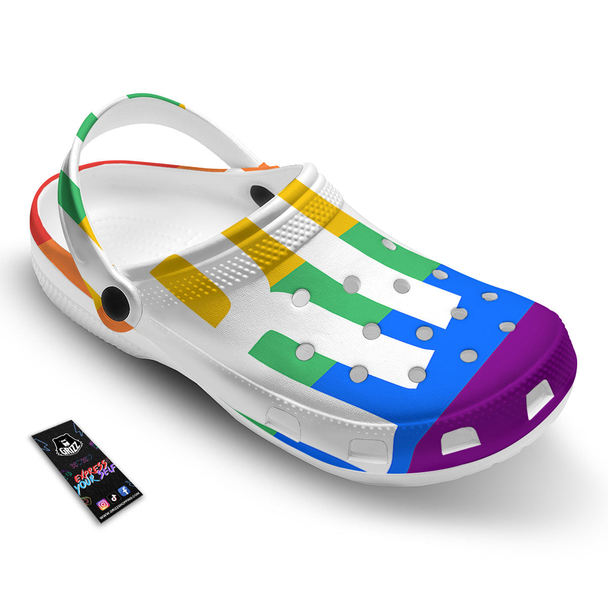 LGBT Pride Flag Pattern Print Clog-grizzshop