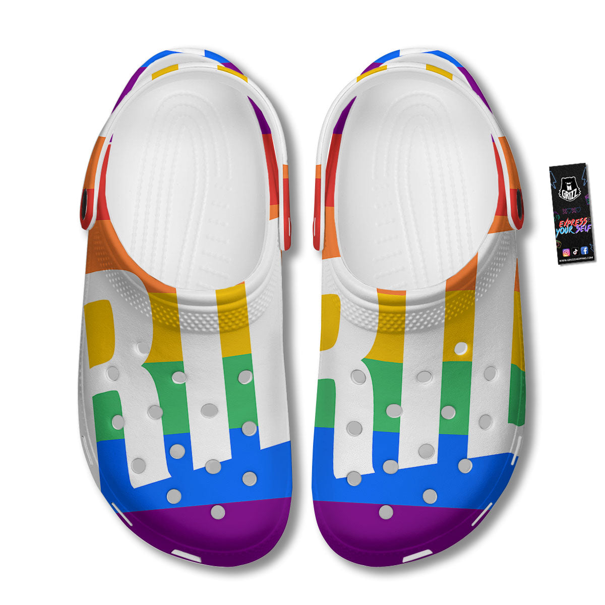 LGBT Pride Flag Pattern Print Clog-grizzshop