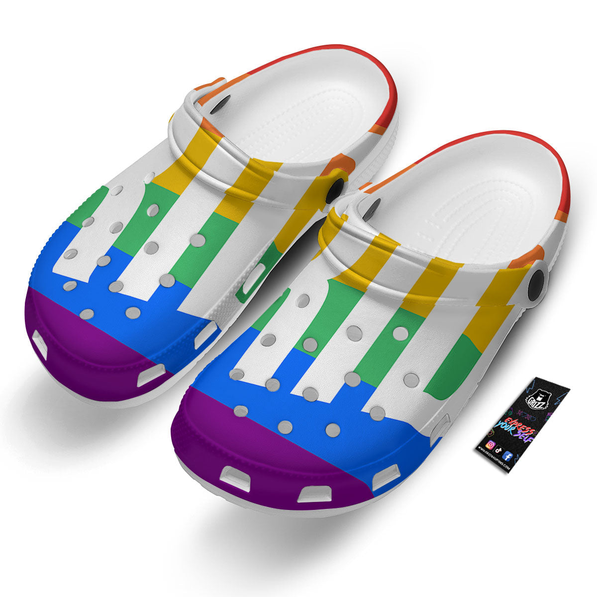 LGBT Pride Flag Pattern Print Clog-grizzshop