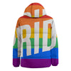 LGBT Pride Flag Pattern Print Down Jacket-grizzshop