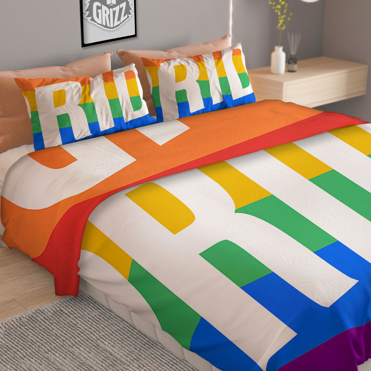 LGBT Pride Flag Pattern Print Duvet Cover Bedding Set