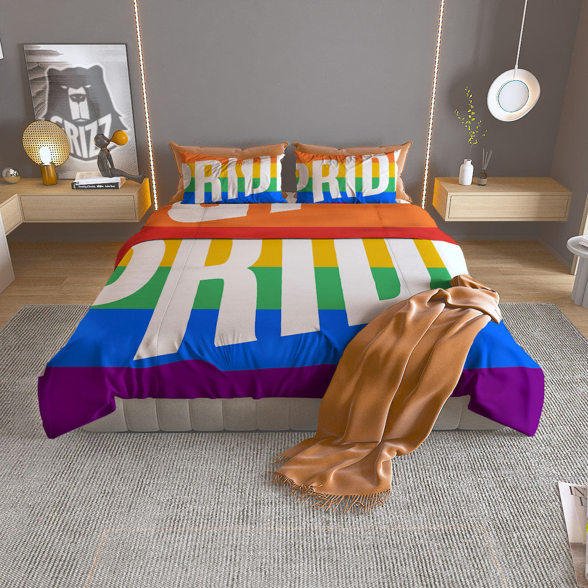 LGBT Pride Flag Pattern Print Duvet Cover Bedding Set