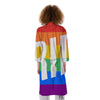 LGBT Pride Flag Pattern Print Kimono-grizzshop