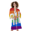 LGBT Pride Flag Pattern Print Kimono-grizzshop