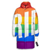 LGBT Pride Flag Pattern Print Long Down Jacket-grizzshop