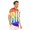 LGBT Pride Flag Pattern Print Men's Golf Shirts-grizzshop