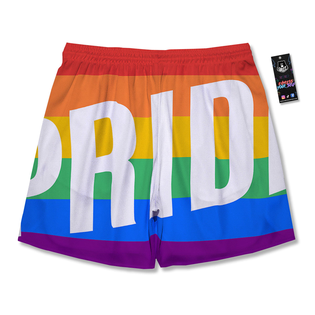 LGBT Pride Flag Pattern Print Men's Running Shorts-grizzshop