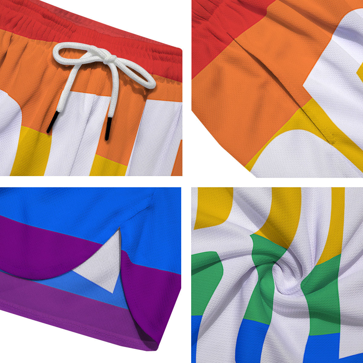 LGBT Pride Flag Pattern Print Men's Running Shorts-grizzshop