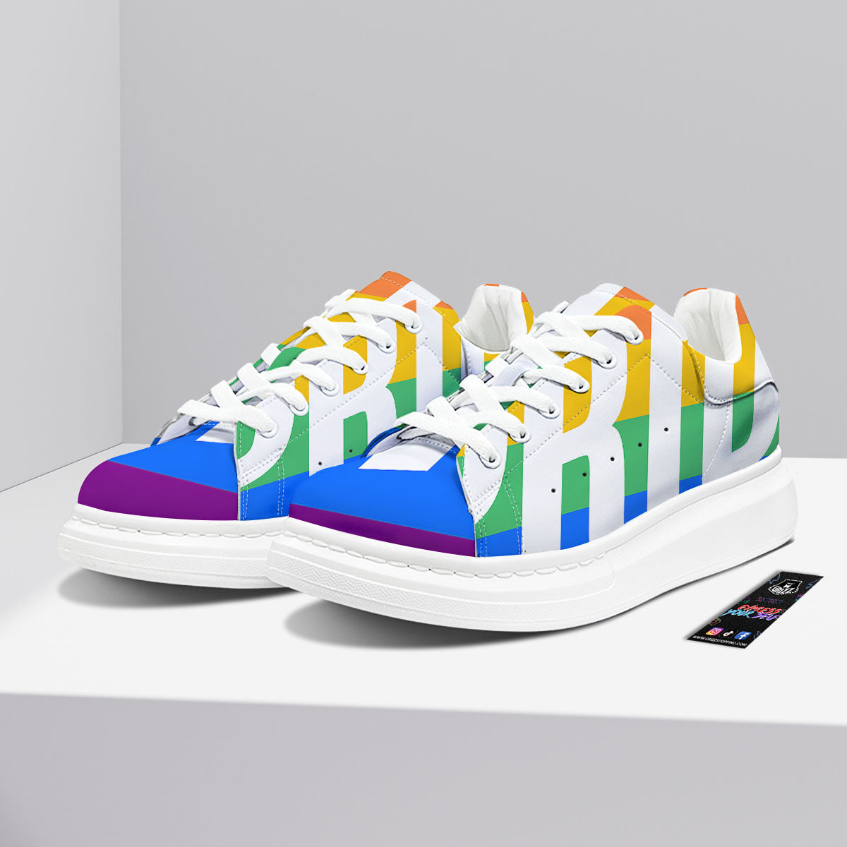 LGBT Pride Flag Pattern Print Platform Shoes-grizzshop