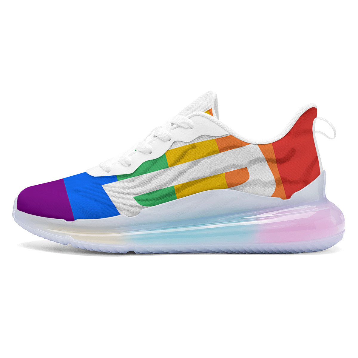 LGBT Pride Flag Pattern Print Running Sneakers-grizzshop