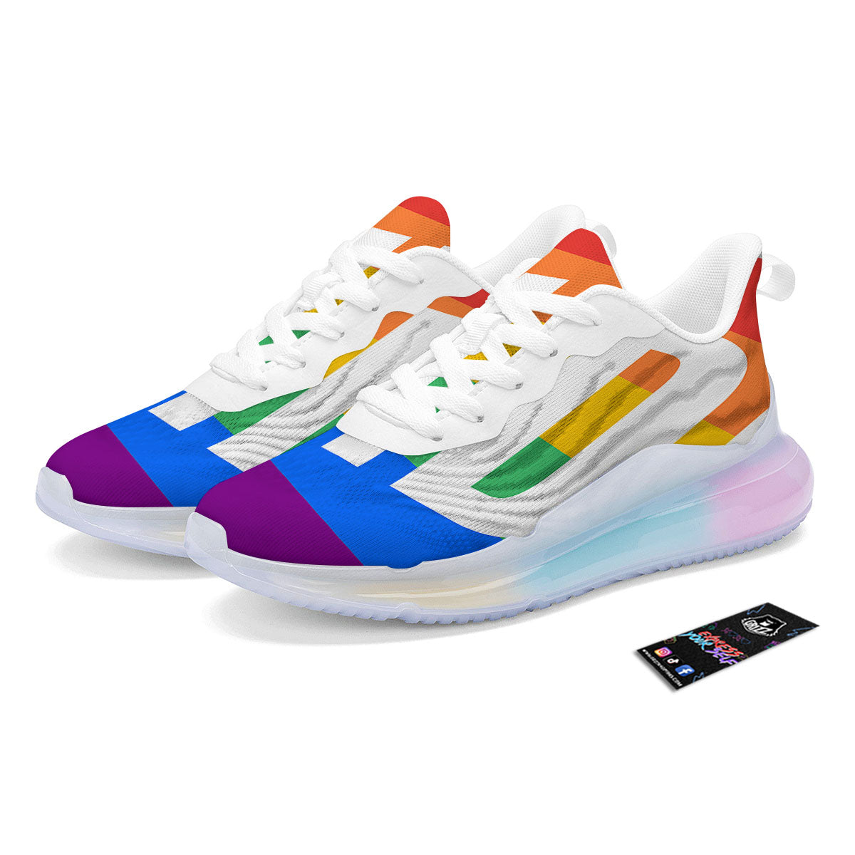 LGBT Pride Flag Pattern Print Running Sneakers-grizzshop