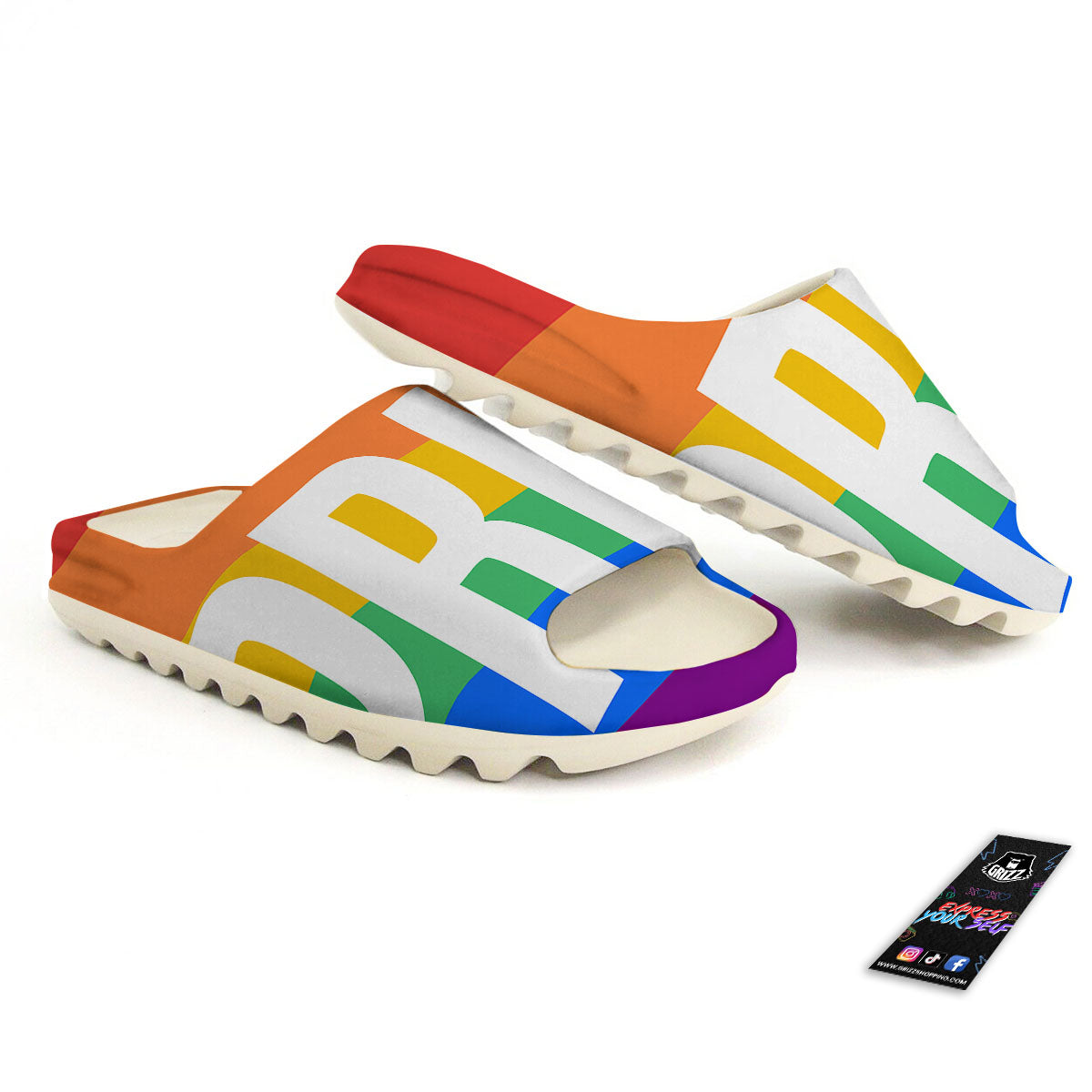 LGBT Pride Flag Pattern Print Sandals-grizzshop