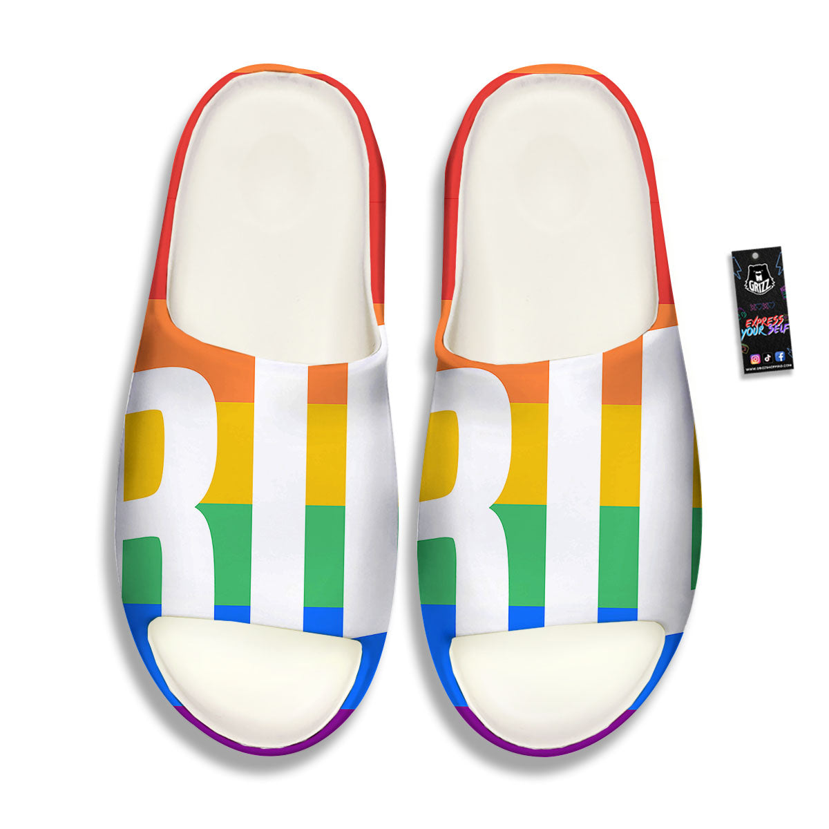 LGBT Pride Flag Pattern Print Sandals-grizzshop