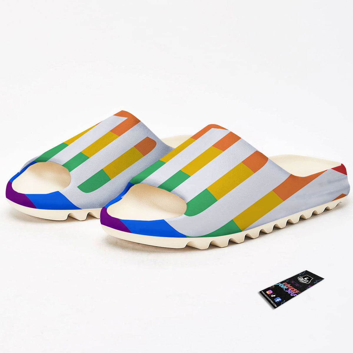 LGBT Pride Flag Pattern Print Sandals-grizzshop