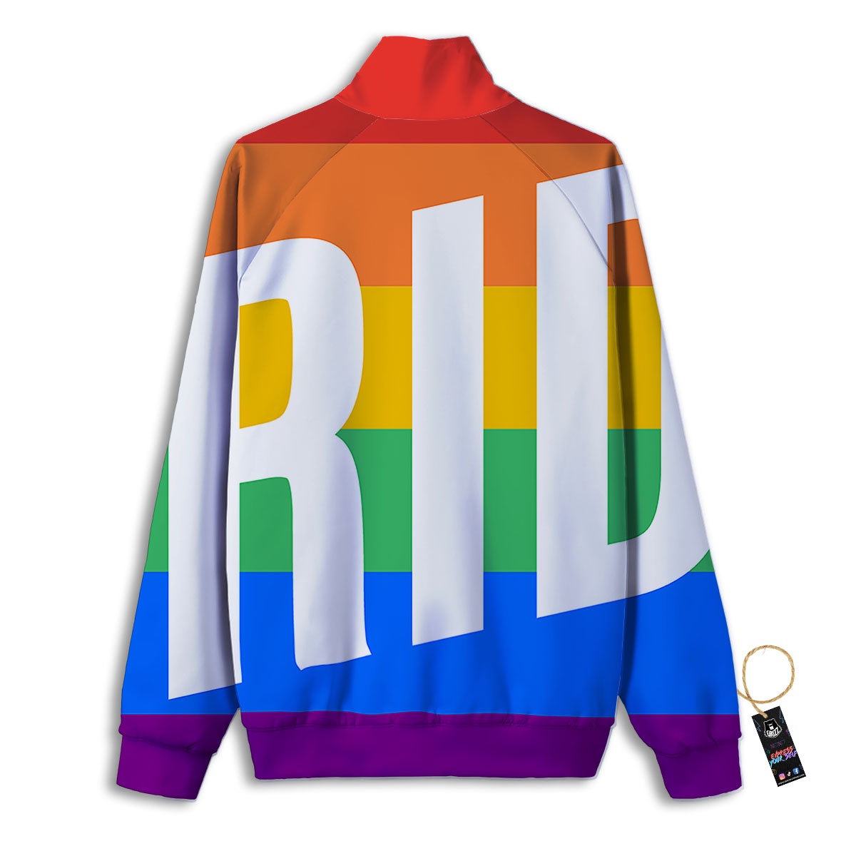 LGBT Pride Flag Pattern Print Track Jacket-grizzshop