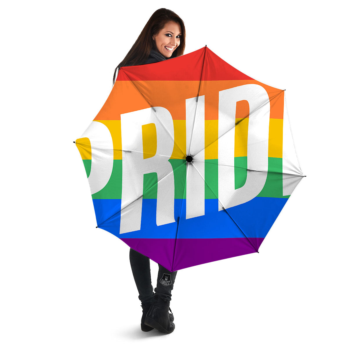 LGBT Pride Flag Pattern Print Umbrella-grizzshop