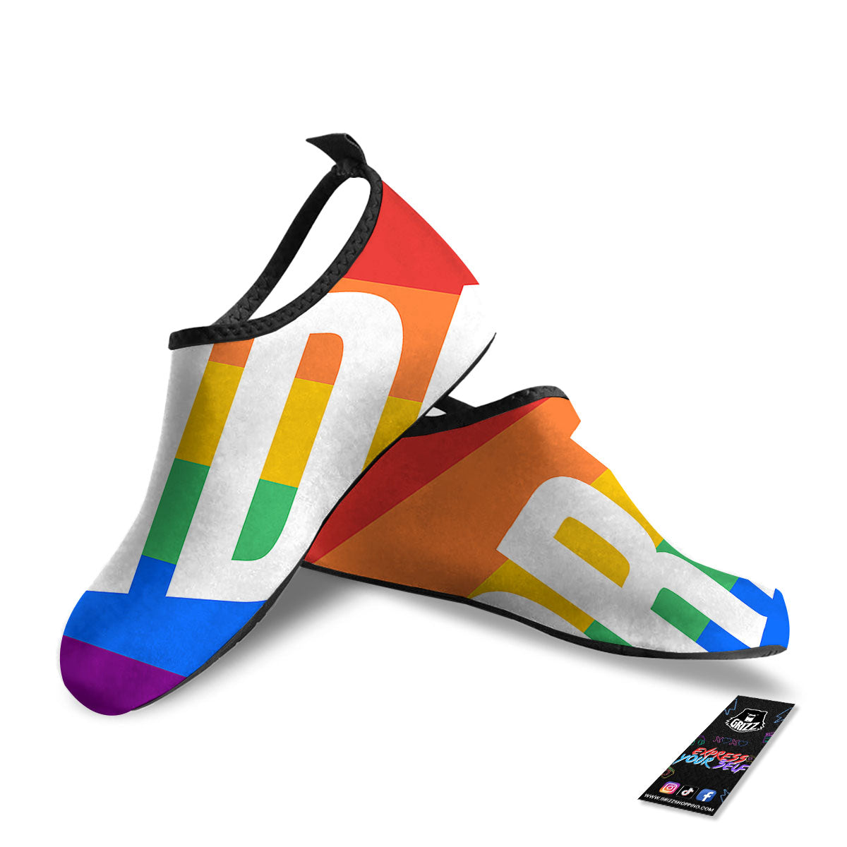 LGBT Pride Flag Pattern Print Water Shoes-grizzshop