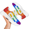 LGBT Pride Flag Pattern Print White Chunky Shoes-grizzshop