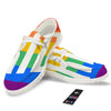 LGBT Pride Flag Pattern Print White Loafers-grizzshop