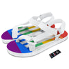 LGBT Pride Flag Pattern Print White Open Toe Sandals-grizzshop