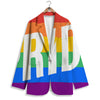 LGBT Pride Flag Pattern Print Women's Blazer-grizzshop