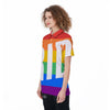 LGBT Pride Flag Pattern Print Women's Golf Shirts-grizzshop