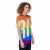 LGBT Pride Flag Pattern Print Women's Golf Shirts-grizzshop