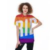 LGBT Pride Flag Pattern Print Women's Golf Shirts-grizzshop