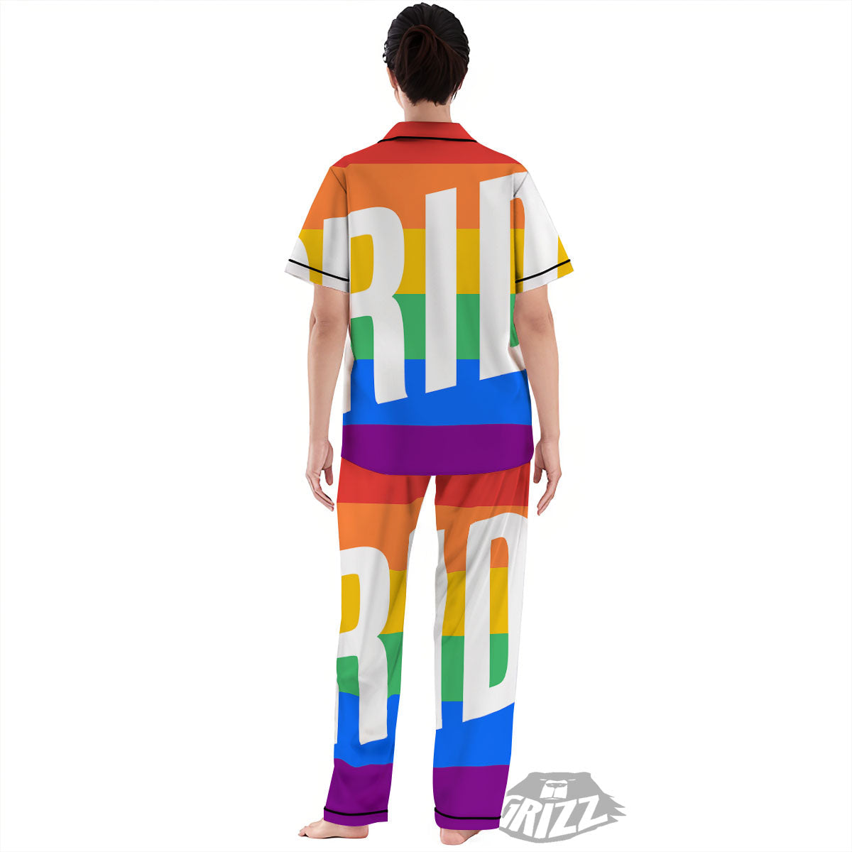 LGBT Pride Flag Pattern Print Women's Pajamas Set-grizzshop