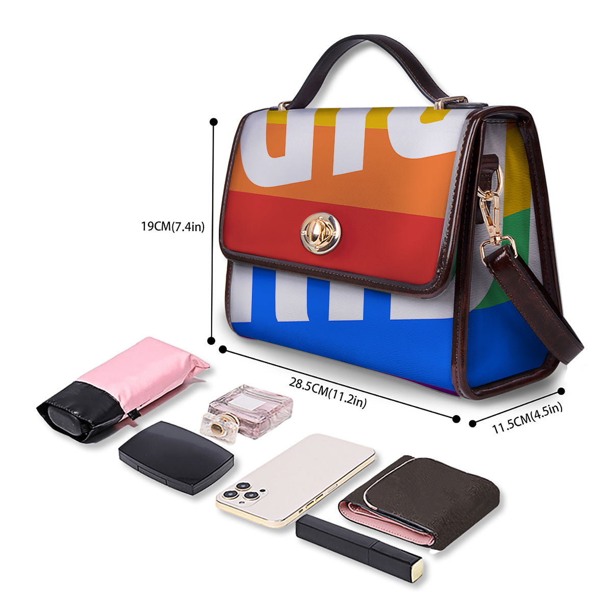 LGBT Pride Flag Pattern Print Women's Satchel Bag-grizzshop