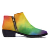 LGBT Pride Watercolor Rainbow Print Ankle Boots-grizzshop