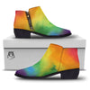 LGBT Pride Watercolor Rainbow Print Ankle Boots-grizzshop