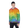 LGBT Pride Watercolor Rainbow Print Baseball Jacket-grizzshop