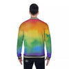 LGBT Pride Watercolor Rainbow Print Baseball Jacket-grizzshop