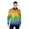 LGBT Pride Watercolor Rainbow Print Baseball Jacket-grizzshop