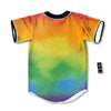 LGBT Pride Watercolor Rainbow Print Baseball Jersey-grizzshop