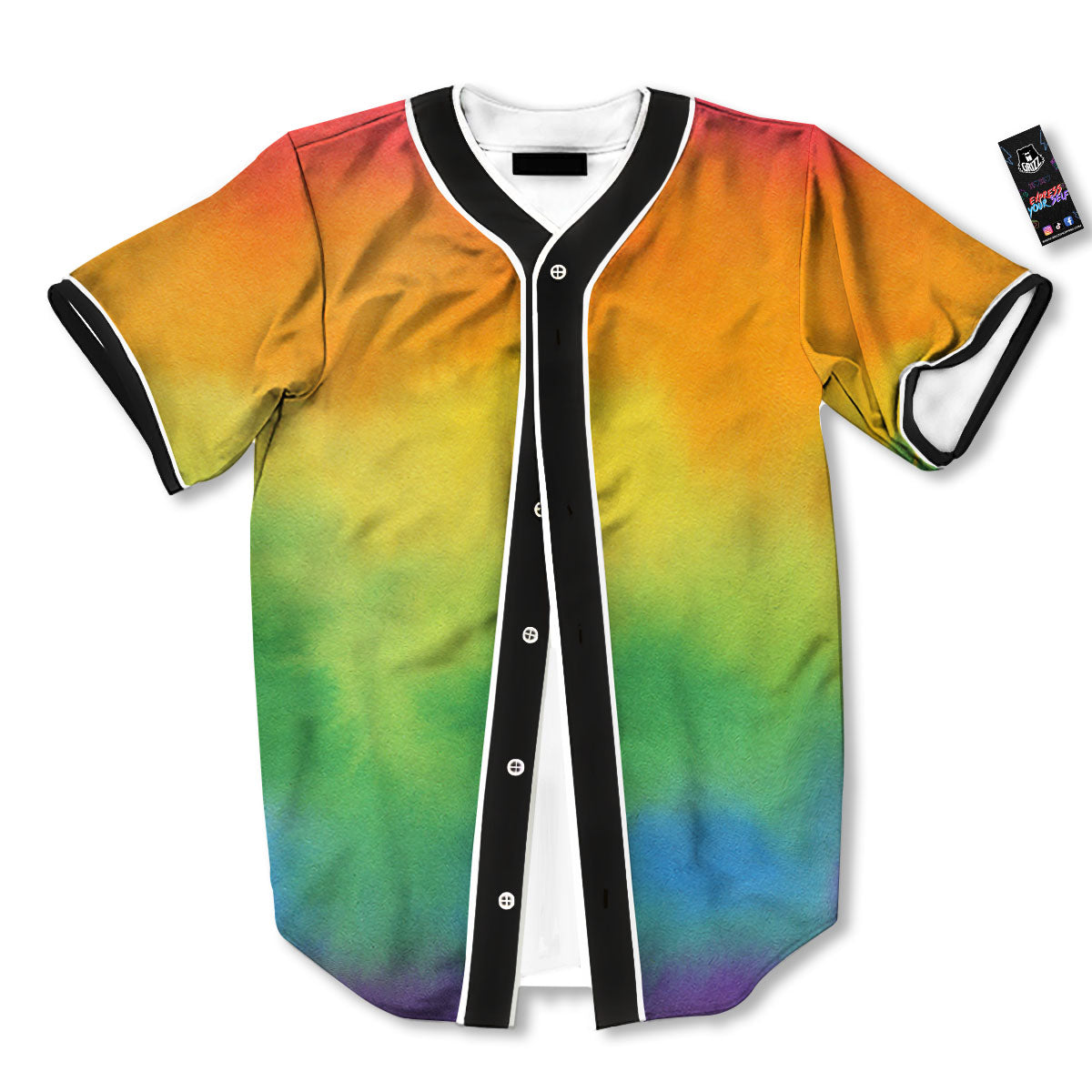 LGBT Pride Watercolor Rainbow Print Baseball Jersey-grizzshop