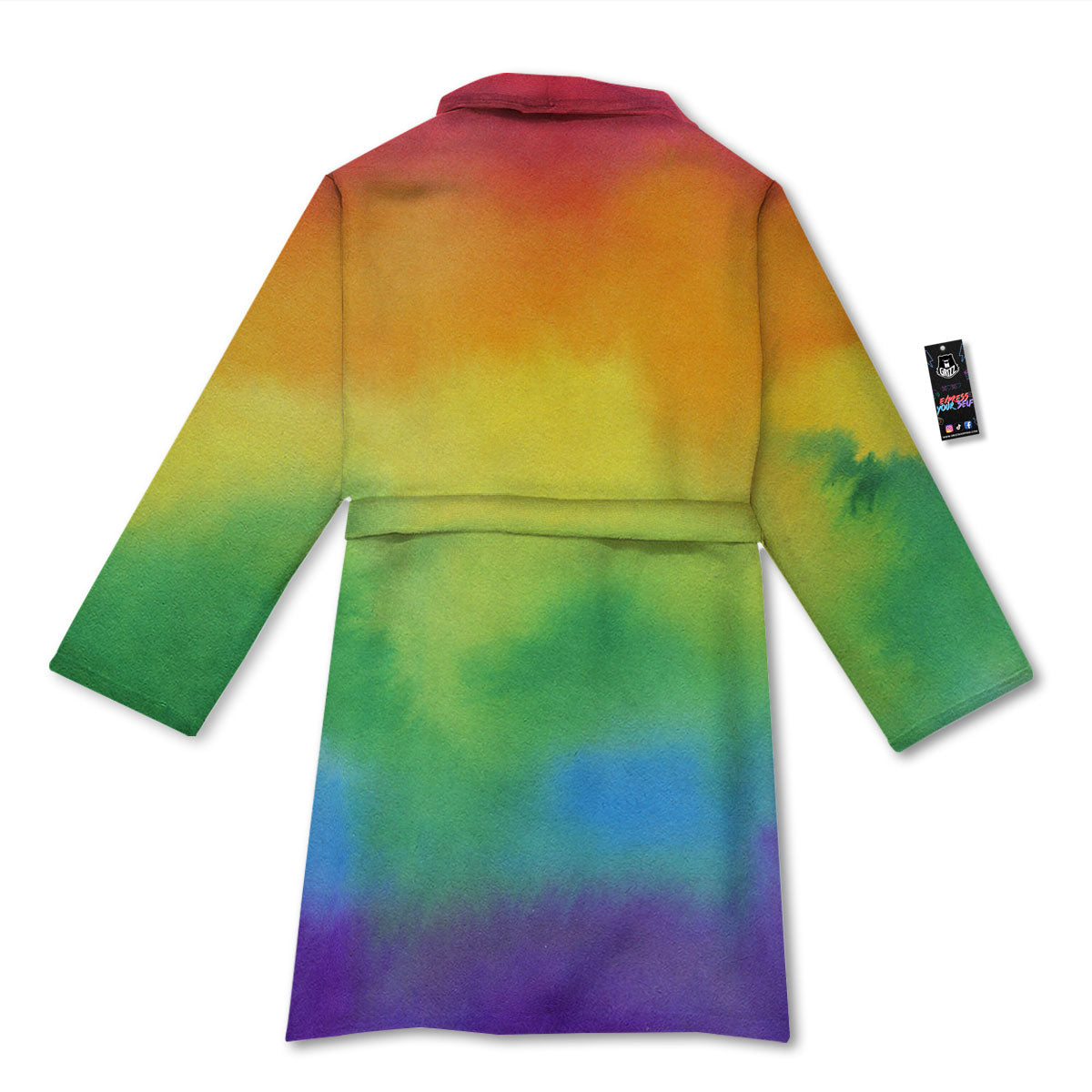 LGBT Pride Watercolor Rainbow Print Bathrobe-grizzshop