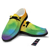 LGBT Pride Watercolor Rainbow Print Black Loafers-grizzshop