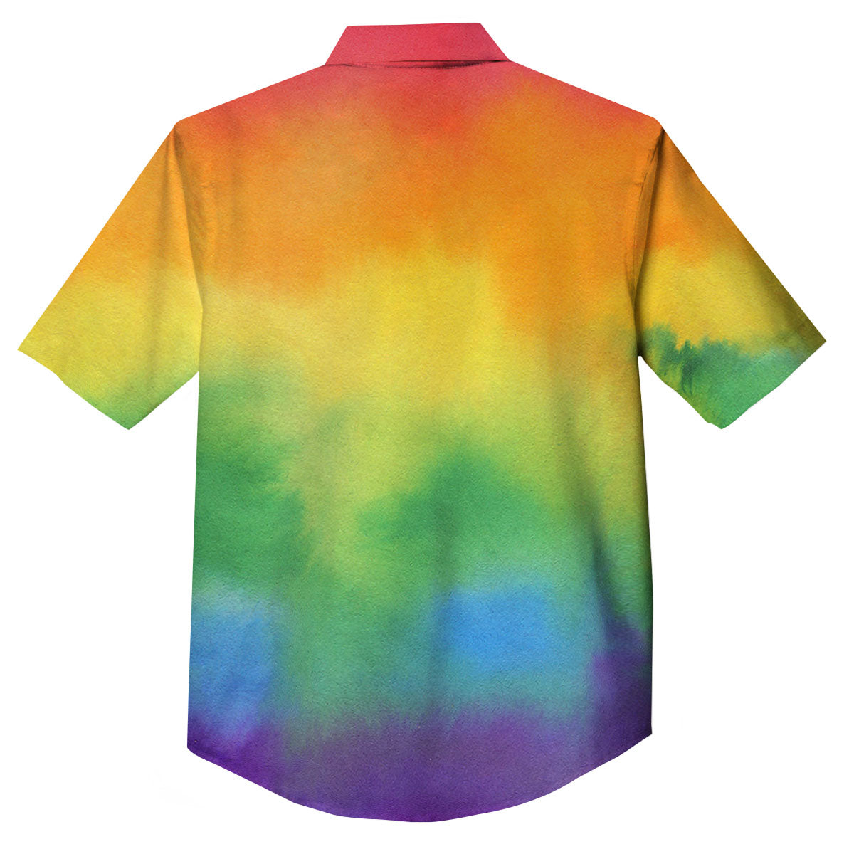 LGBT Pride Watercolor Rainbow Print Button Up Shirt-grizzshop