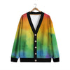 LGBT Pride Watercolor Rainbow Print Cardigan-grizzshop