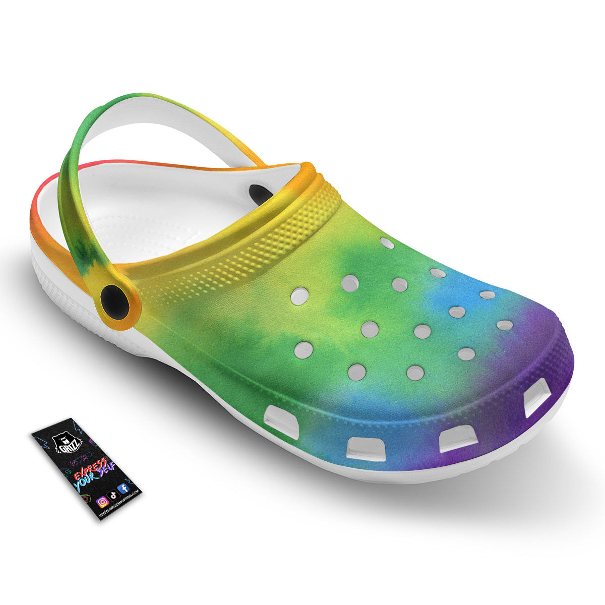 LGBT Pride Watercolor Rainbow Print Clog-grizzshop