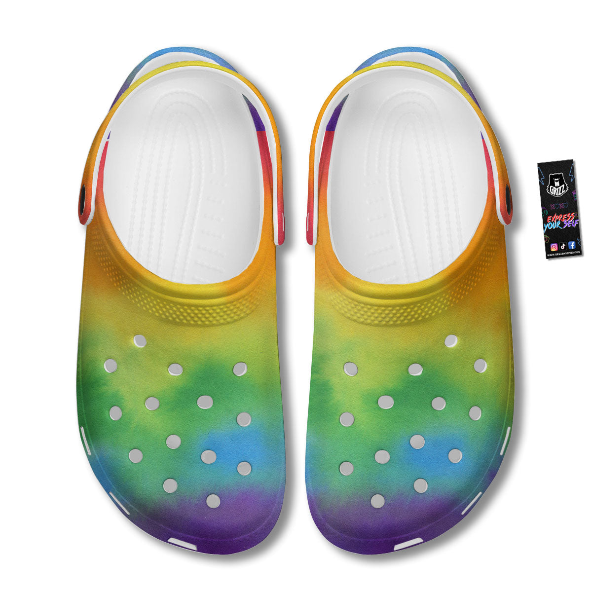 LGBT Pride Watercolor Rainbow Print Clog-grizzshop