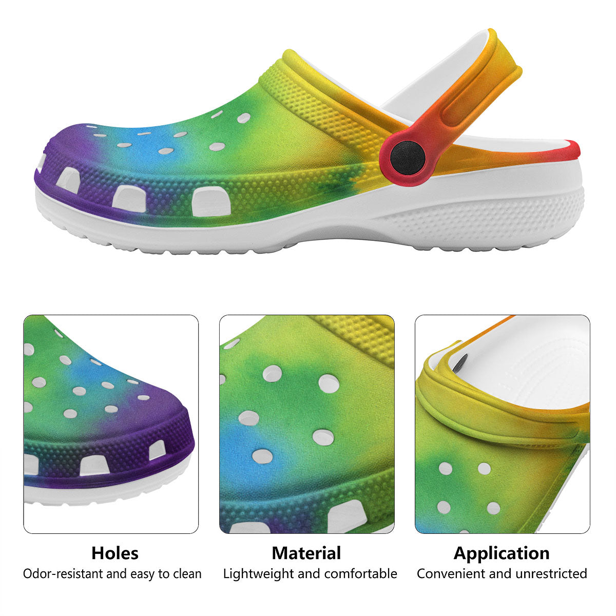 LGBT Pride Watercolor Rainbow Print Clog-grizzshop