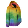 LGBT Pride Watercolor Rainbow Print Down Jacket-grizzshop