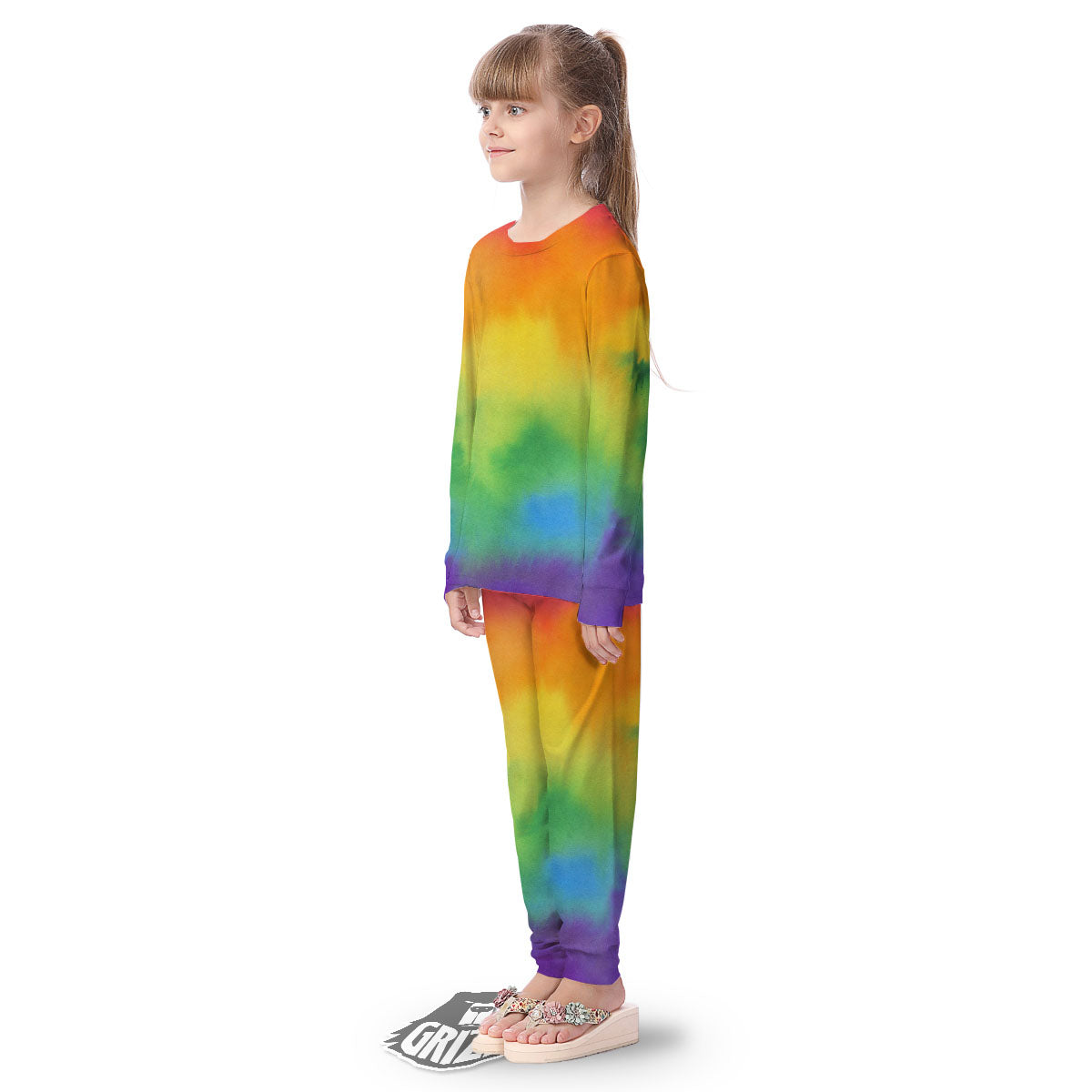 LGBT Pride Watercolor Rainbow Print Kid's Pajamas-grizzshop