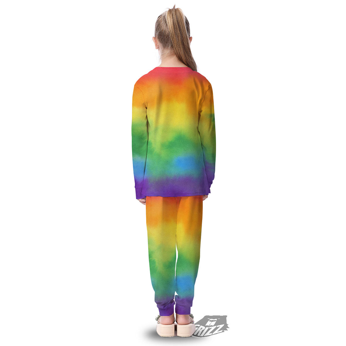 LGBT Pride Watercolor Rainbow Print Kid's Pajamas-grizzshop
