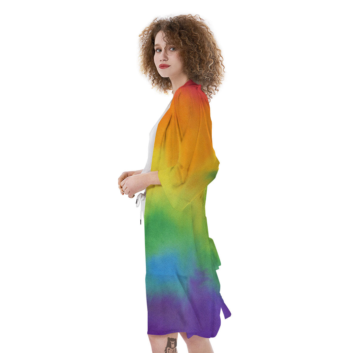 LGBT Pride Watercolor Rainbow Print Kimono-grizzshop