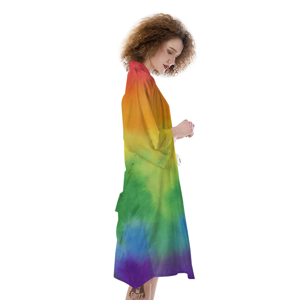 LGBT Pride Watercolor Rainbow Print Kimono-grizzshop