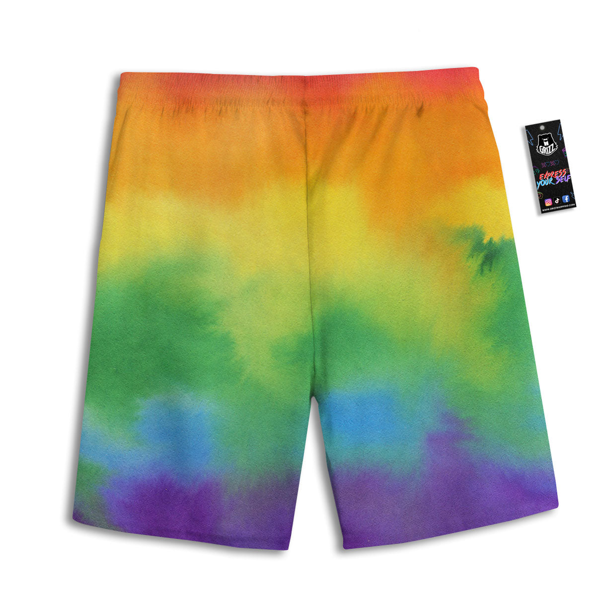 LGBT Pride Watercolor Rainbow Print Men's Athletic Shorts